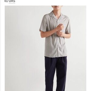 OAS - The Cuba Camp-Collar Printed Satin Shirt - Neutrals